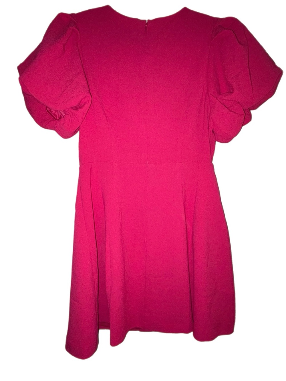 Sugarlips Zemira Rosette Bubble Sleeve Mini Dress Fuchsia Size Small NWT - Picture 7 of 11